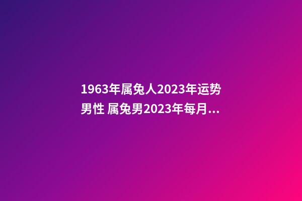 1963年属兔人2023年运势男性 属兔男2023年每月运程